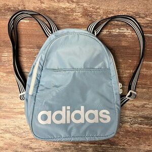 VGUC Adidas Core Mini Backpack Y2K Preppy Baby Blue Zipper Purse Bag Tote